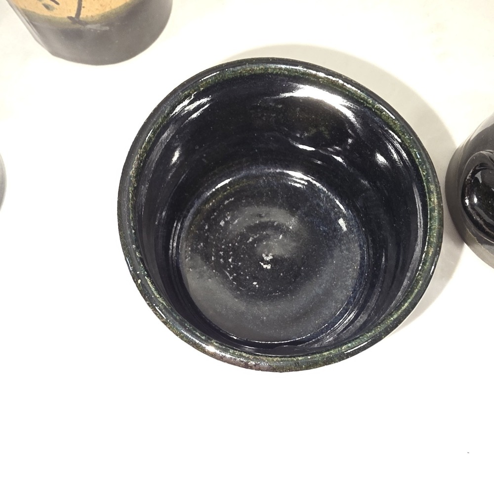 Set Of 4 Modernist Yunomi Japanese Ceramic Stoneware Sake Tea Expresso Cups - Picture 4 of 8